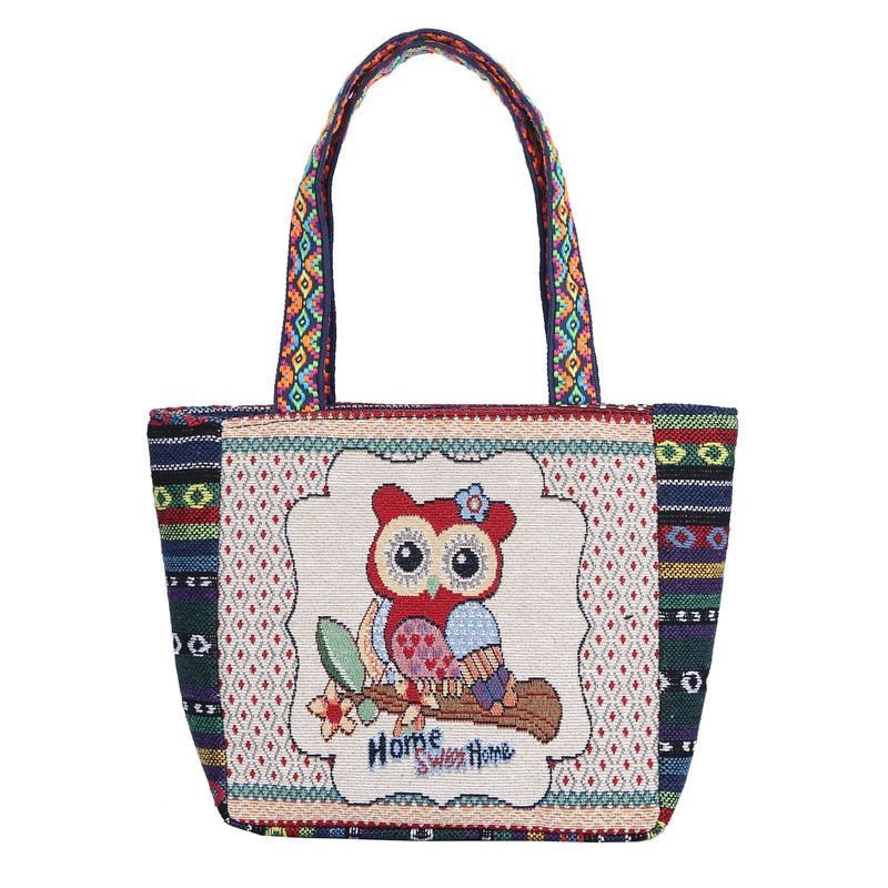 Ethnic Retro Large Capacity Canvas Tote Bag