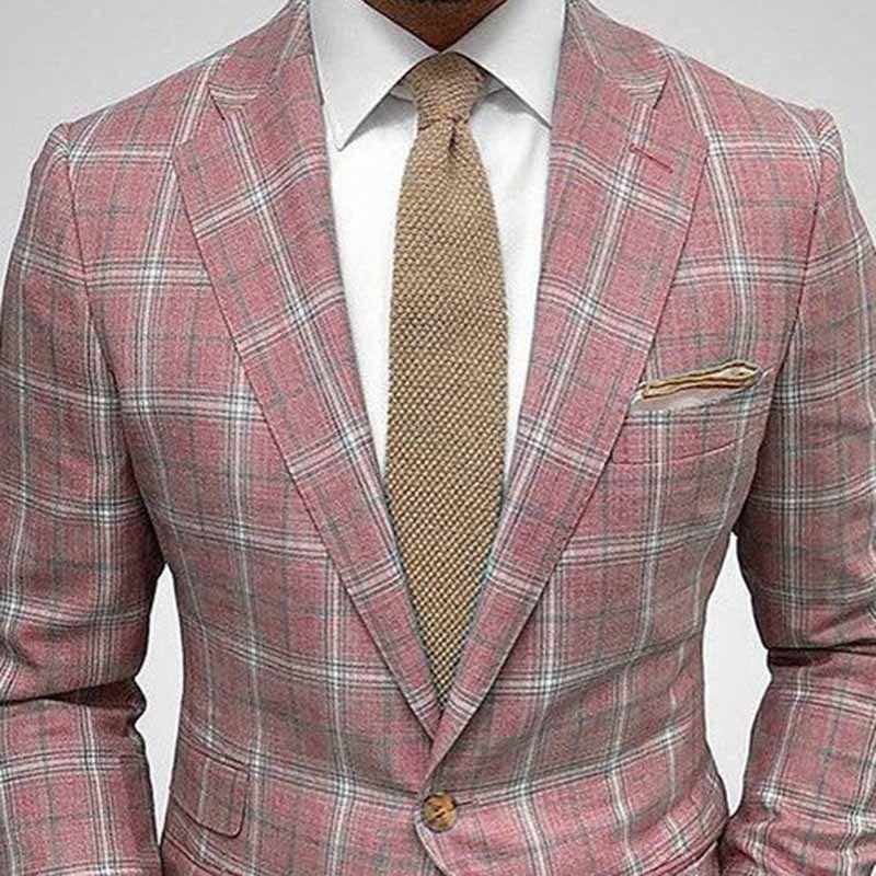 Men Fashion Casual Party Stripe Print Long Sleeve Lapel Suit