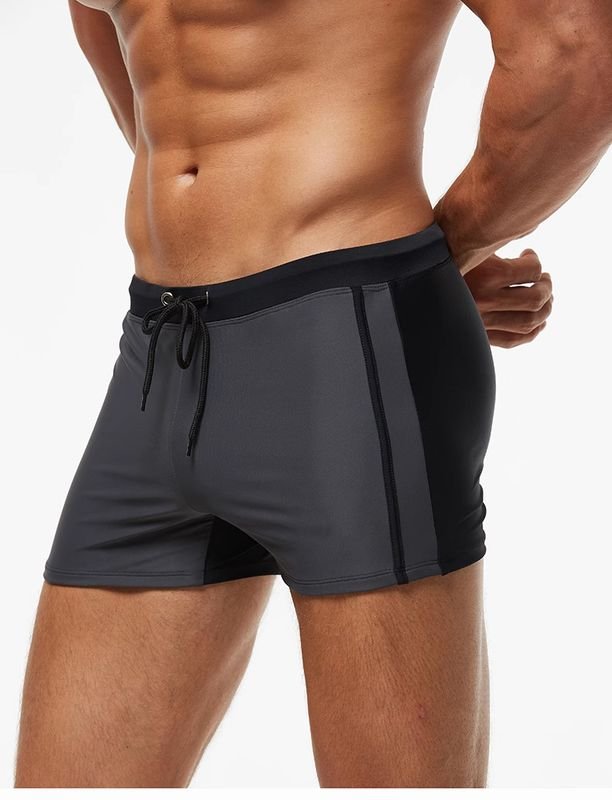 Men Casual Large Size Tie Color Matching Swimming Shorts