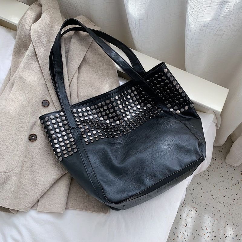 Women Fashionable Large Capacity Studded Tote Bag