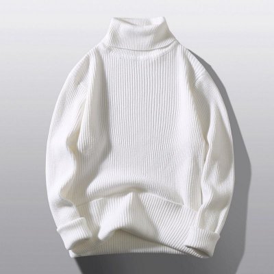 Men Fashion Casual Basic Autumn Winter Solid Color Long Sleeve Turtle Neck Knitted Sweater