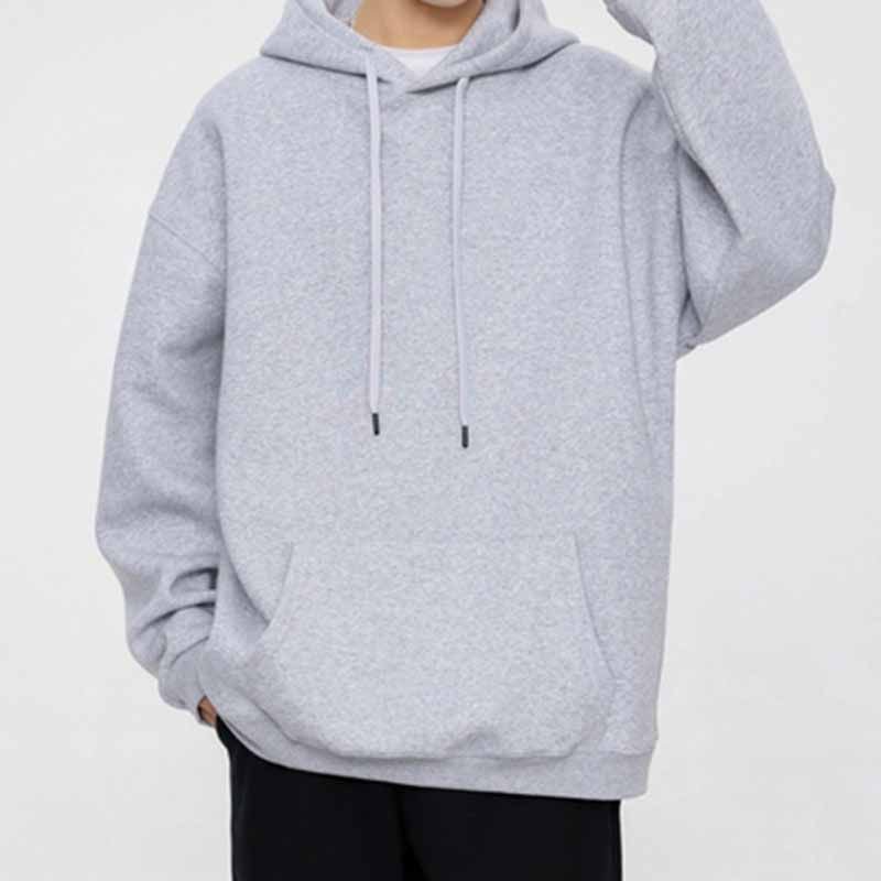 Men Fashion Casual Basic Solid Color Long Sleeve Hoodies