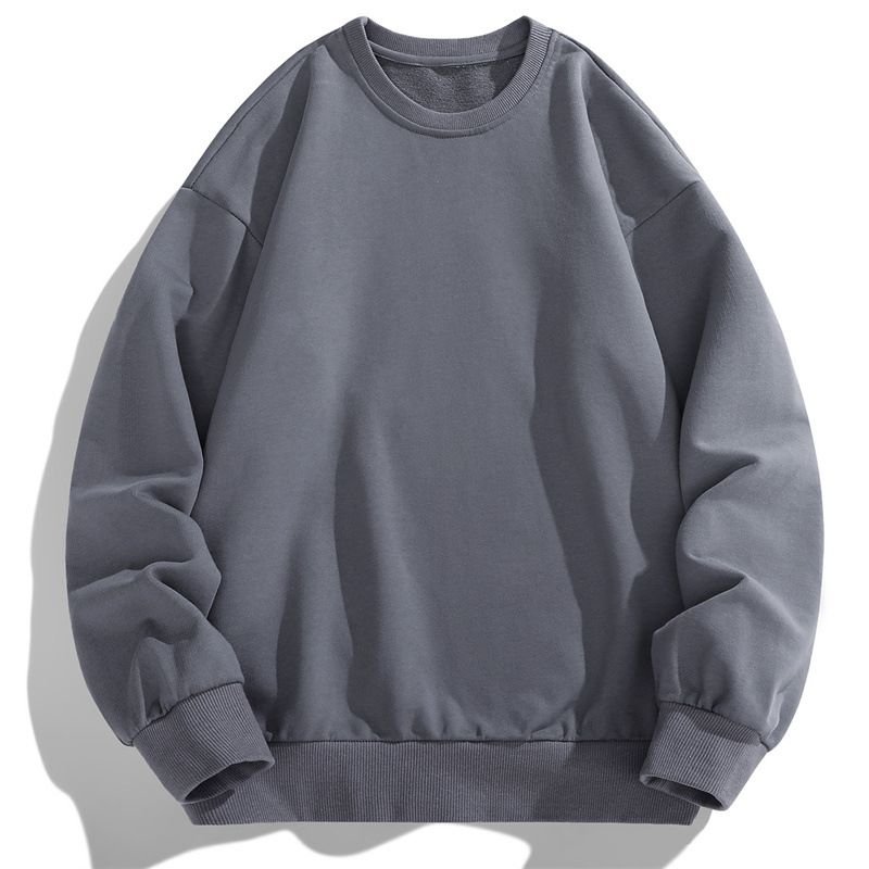 Men Spring Autumn Fashion Casual Basic Solid Color Plus Size Long Sleeve Round Neck Sweatshirts