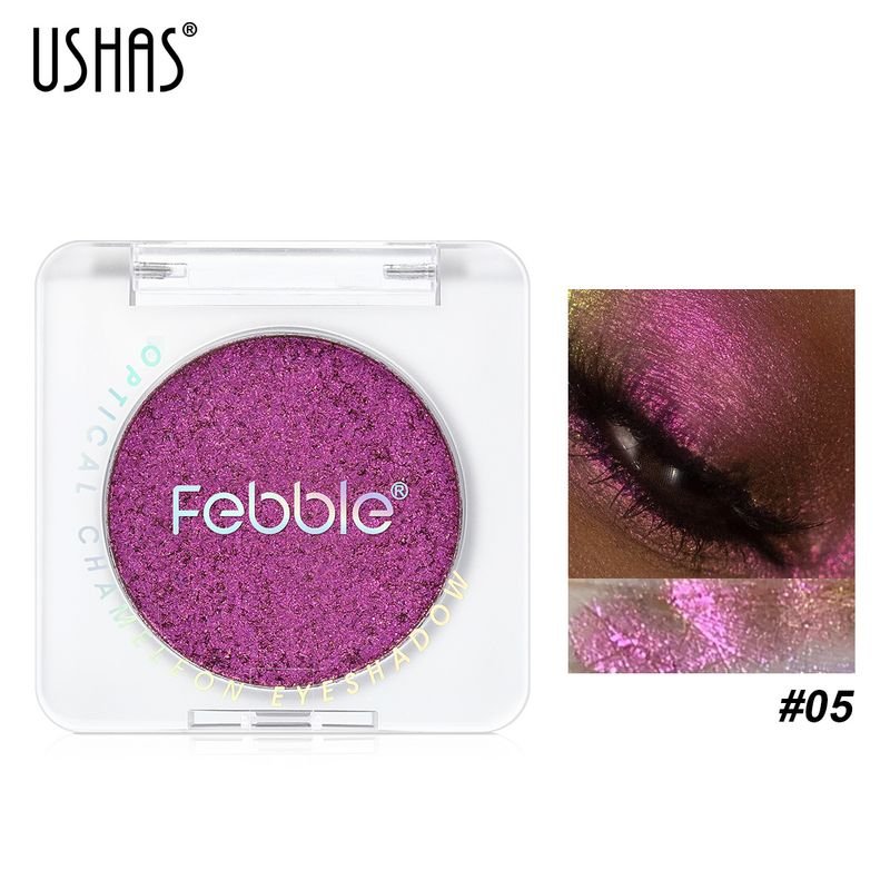 USHAS Women Simple Fine Flashing Color Change Anti-Makeup Eye Shadow Plate