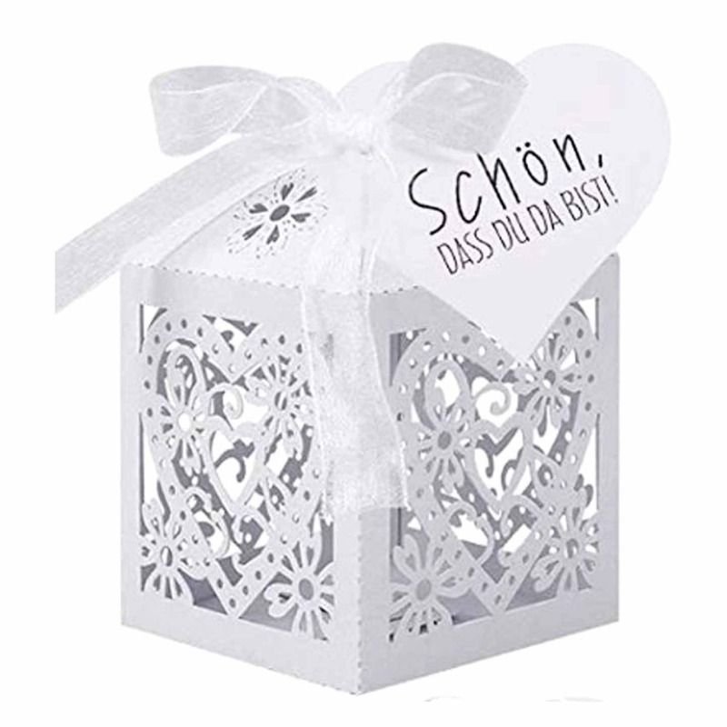 Simple Creative Hollow Heart-Shaped Floral Wedding Candy Packaging Box