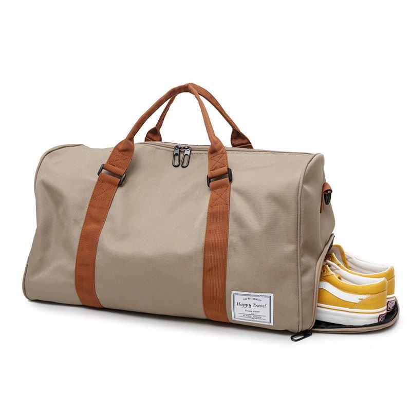 Women Casual Color Blocking Canvas Large Capacity Square Shoulder Handle Bag