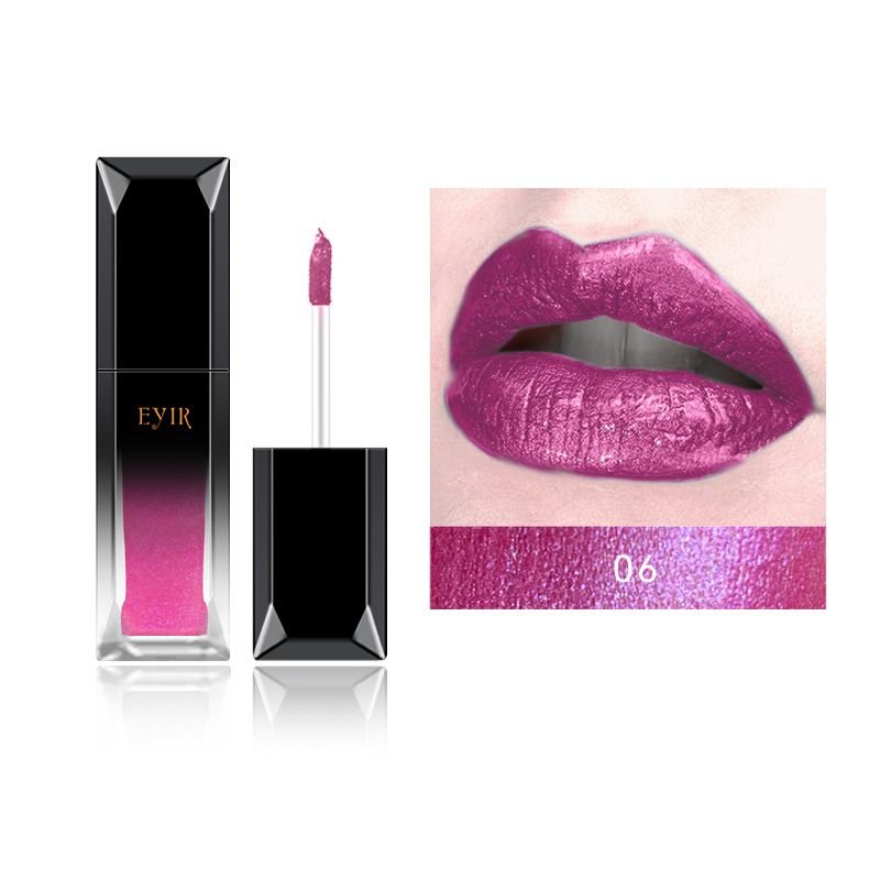 EYIR Women Long-Lasting Easy-To-Color Metallic Pearlescent Liquid Lipstick