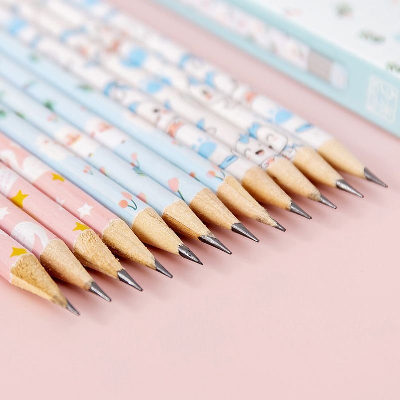 10pcs/box HB Cute Cartoon Pattern Pencils