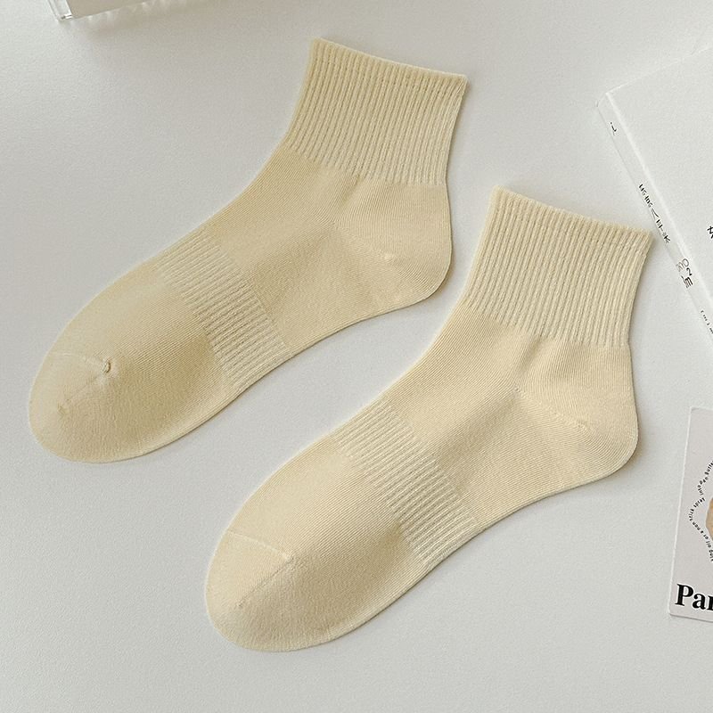 Seamless Women Solid Color Sweat-Absorbent Breathable Cotton Ankle Socks Custom