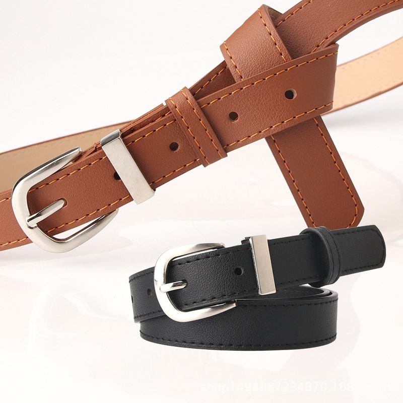 Women Fashion Simple Solid Color PU Belt