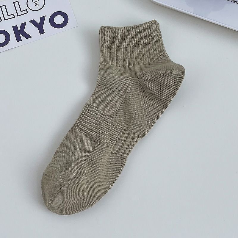 Solid Color Men Cotton Summer Thin Short Ankle Classic Socks Custom