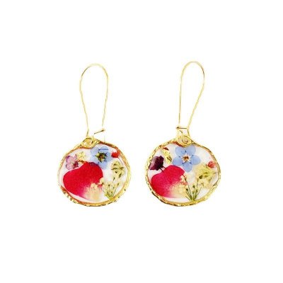 Women Fashion Drop Glue Tiny Flower Earrings