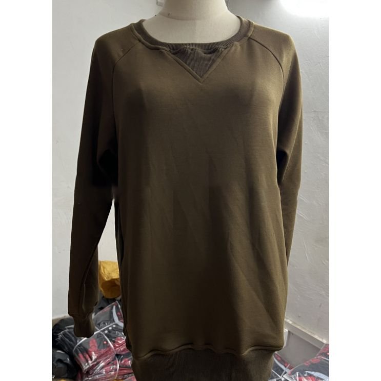 Autumn Winter Women Fashion Loose Solid Color Round Neck Long Sleeve Sweatshirt