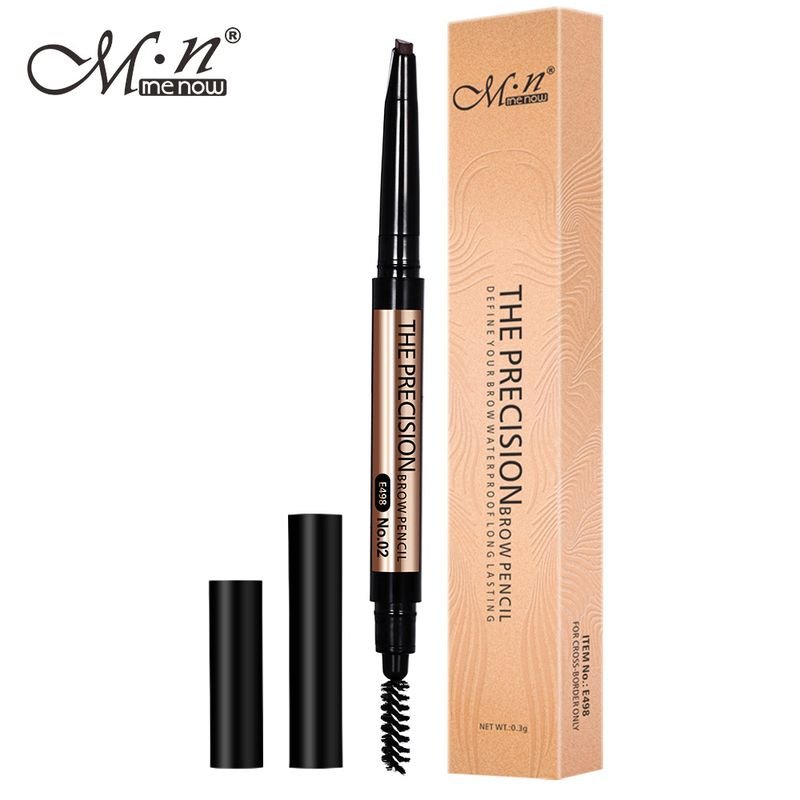 MENOW Women Simple Not Easy To Faint Automatic Rotating Triangle Double Head With Brush Eyebrow Pencil