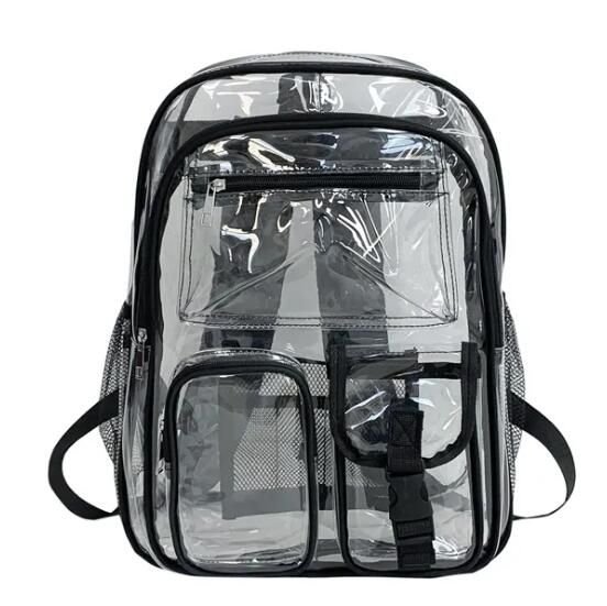 Fashionable Large Capacity Double-Layer Multi-Pocket Clear Pvc Backpack