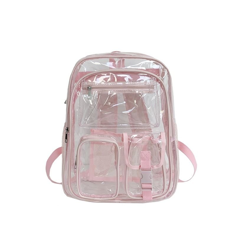 Fashionable Large Capacity Double-Layer Multi-Pocket Clear Pvc Backpack