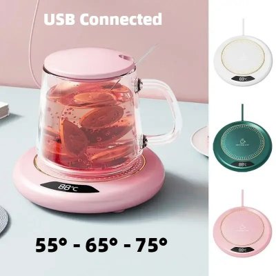 Winter Mini Portable 55 65 75° Usb Cup Warmer Coffee Mug Electric Heating Coaster Smart Thermostatic