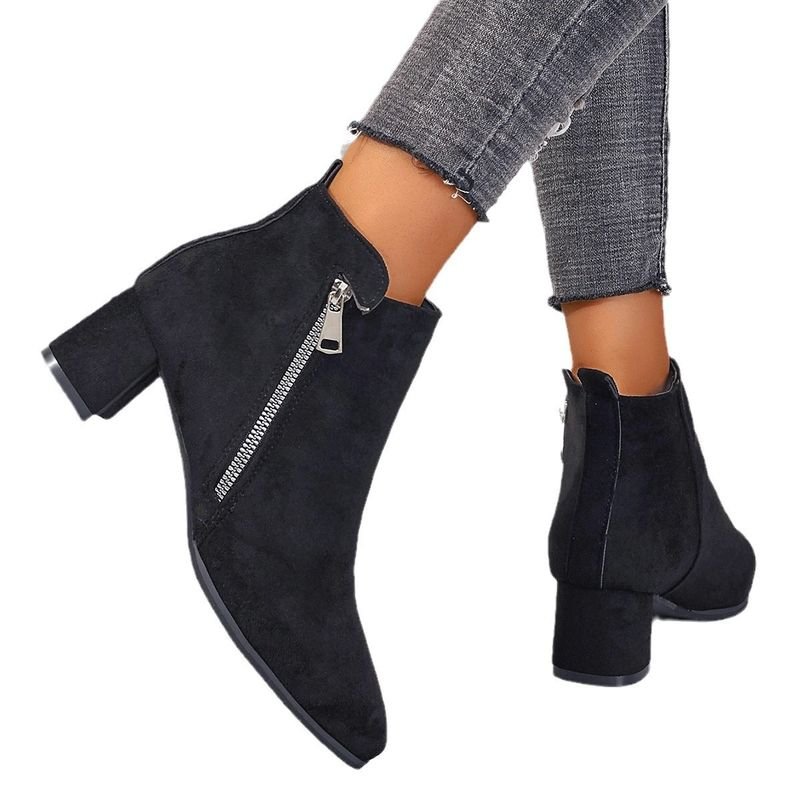 Autumn And Winter Women Vintage Simple Suede Ankle Boots