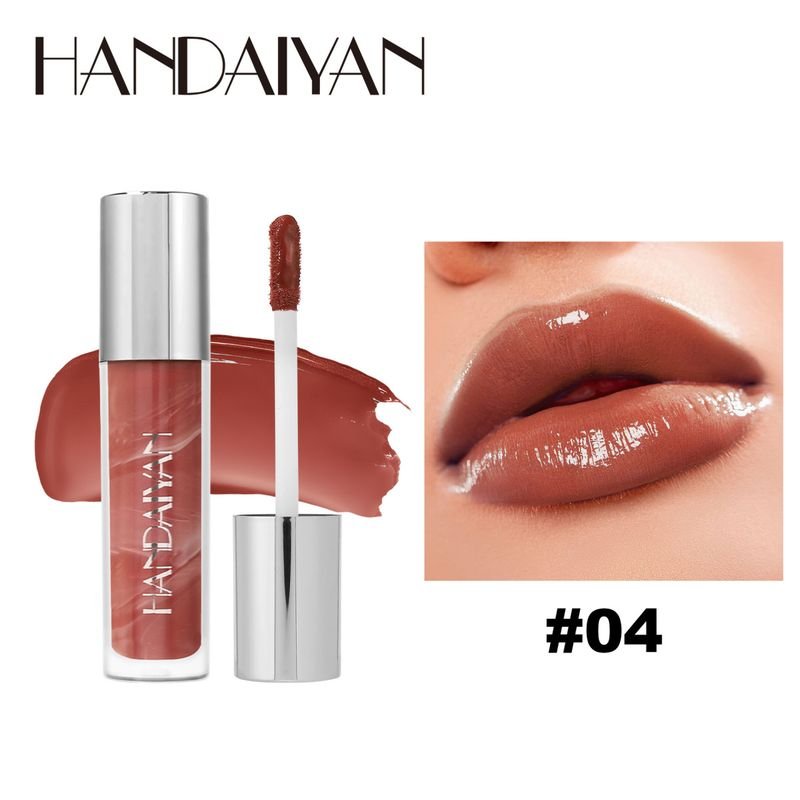 Handaiyan Women Simple Marble Mirror Moisturizing Lip Glaze