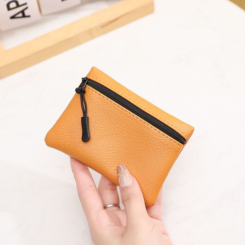 Women Fashion Litchi Zipper PU Wallet