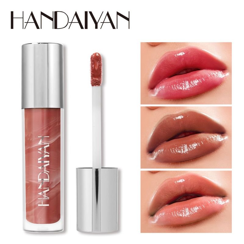 Handaiyan Women Simple Marble Mirror Moisturizing Lip Glaze