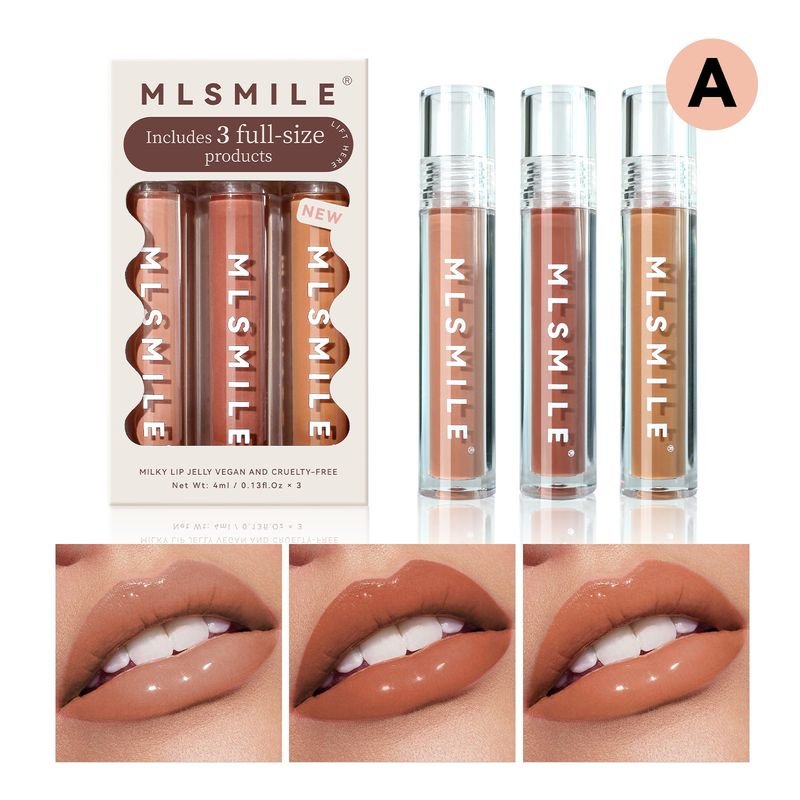 MLSMILE Women Fashionable Cup Gloss Mirrored Lip Glaze Set