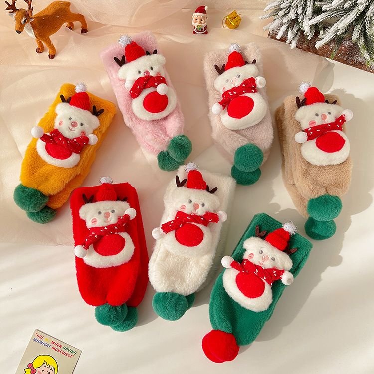 Kids Boys Girls Winter Casual Cute Christmas Snowman Plush Scarf