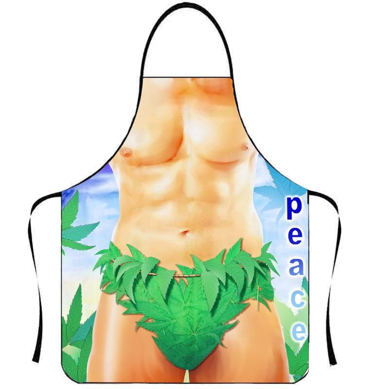 Funny Personality Creative Muscle Men Bikini Series Cartoon Couple Apron