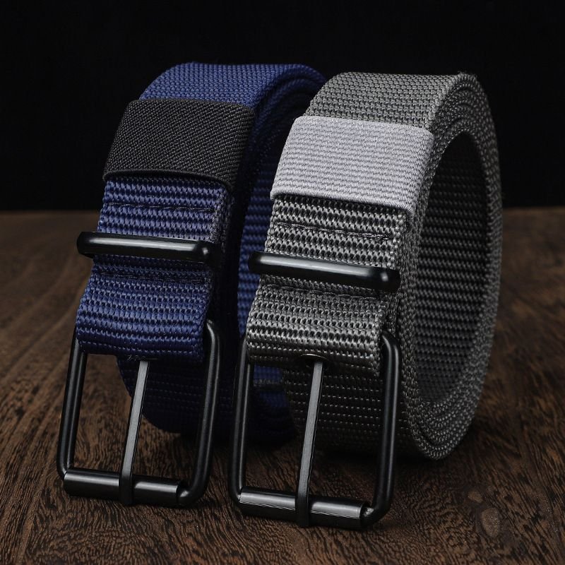 Men Fashion Casual Square Pin Buckle Canvas Belt