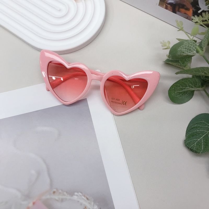 Kids Girls Fashion Casual Cute Heart Frame Solid Color Sunglasses