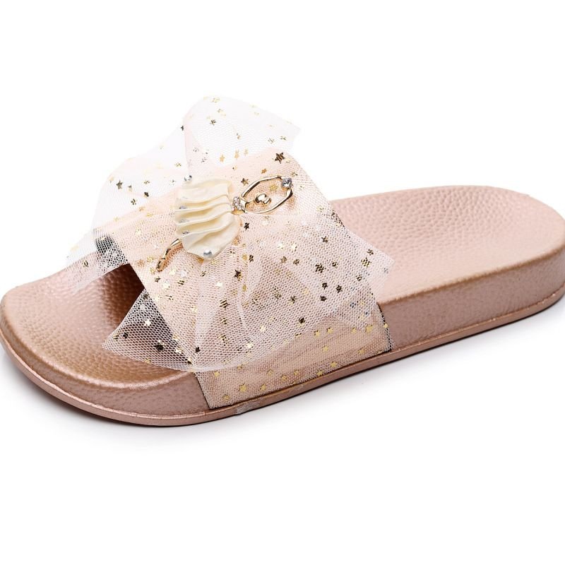 Plus Size Women Fashion Flat Dancing Girls Mesh Flat Slippers