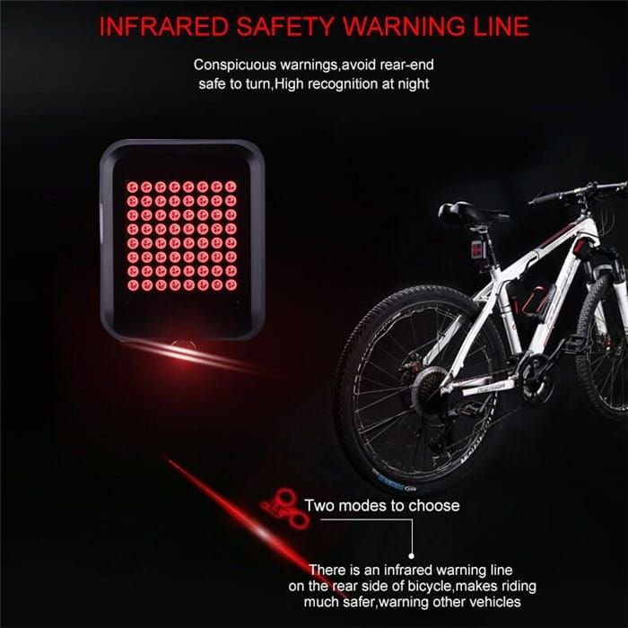 Bicycle Intelligent Turn Taillight USB Charging Signal Brake Light