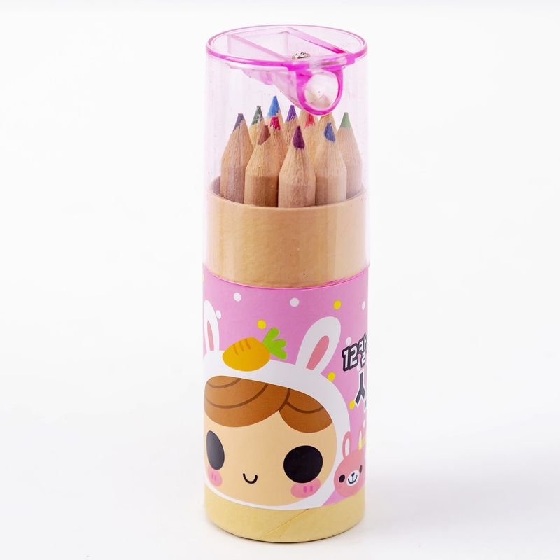 12pcs Colored 2B Pencil Set With Sharpener Cap