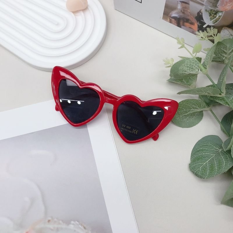 Kids Girls Fashion Casual Cute Heart Frame Solid Color Sunglasses