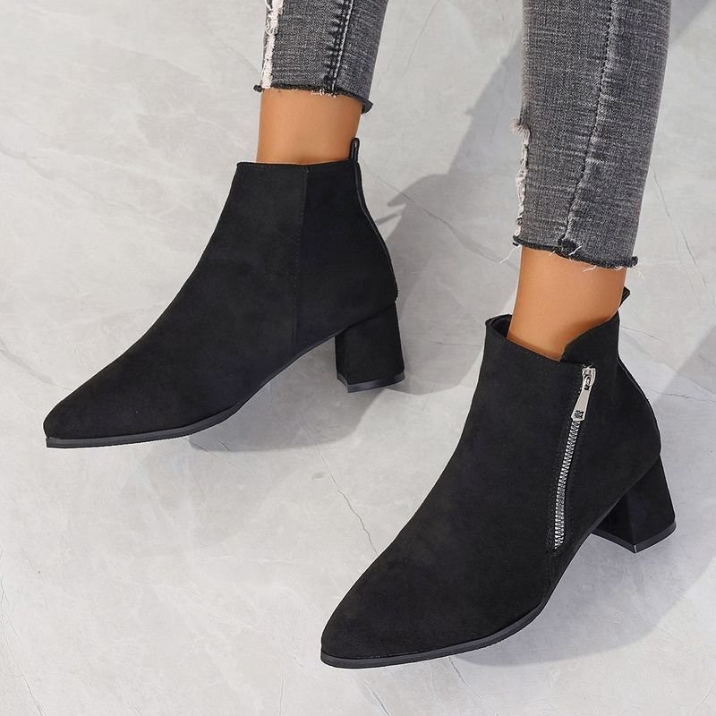 Autumn And Winter Women Vintage Simple Suede Ankle Boots