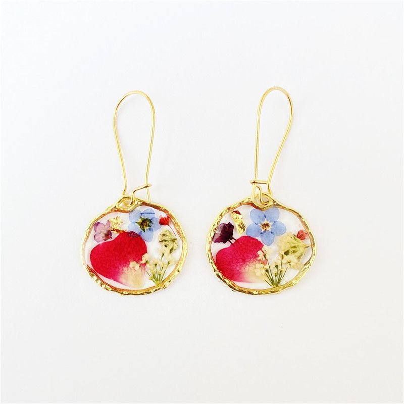 Women Fashion Drop Glue Tiny Flower Earrings