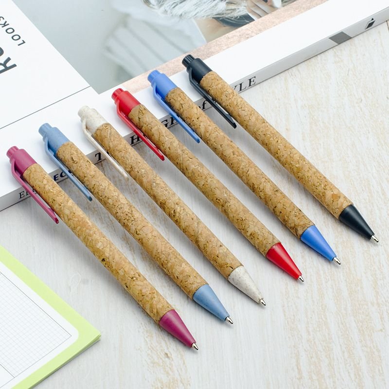 Simple Cork Environmental Protection Wheat Straw Material Ballpoint Pen