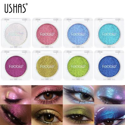 USHAS Women Simple Fine Flashing Color Change Anti-Makeup Eye Shadow Plate