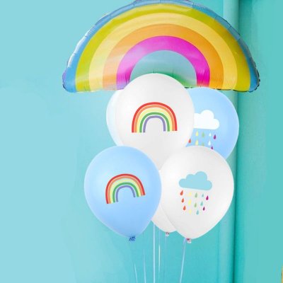 Children Birthday Party Decoration Rainbow Colorful Balloon Raindrop Balloon Set