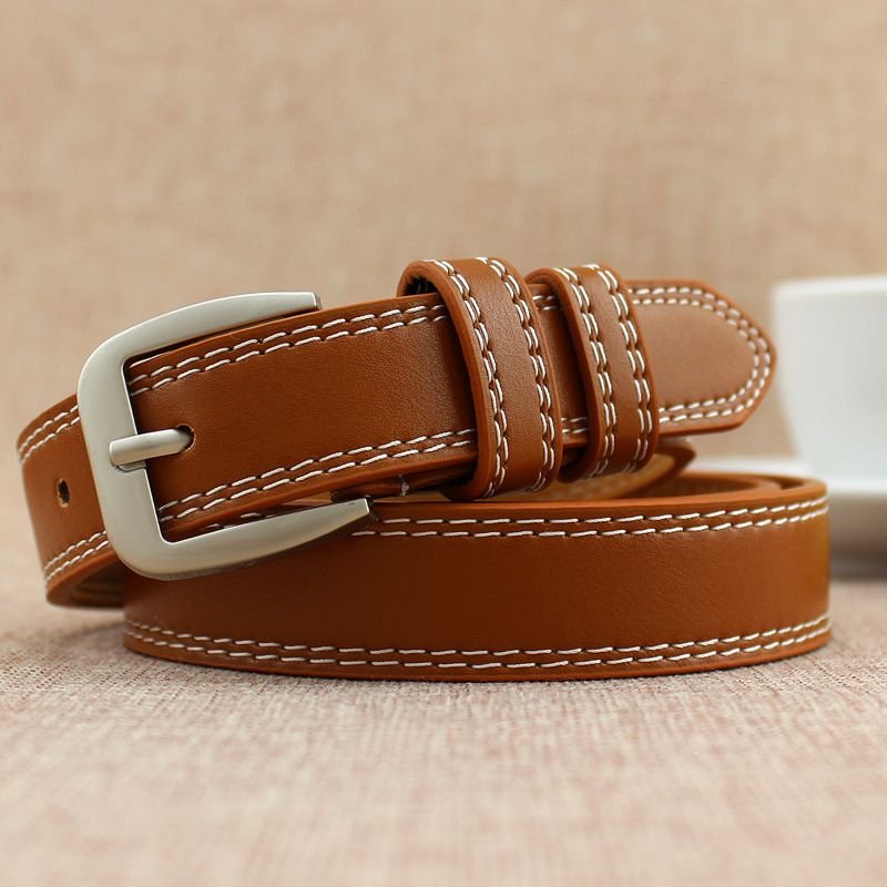 Women Vintage Fashion Pin Buckle Decorative PU Belt