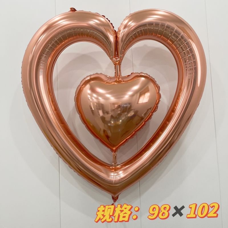 Heart In Heart Balloon Aluminum Film Valentine'S Day Decoration