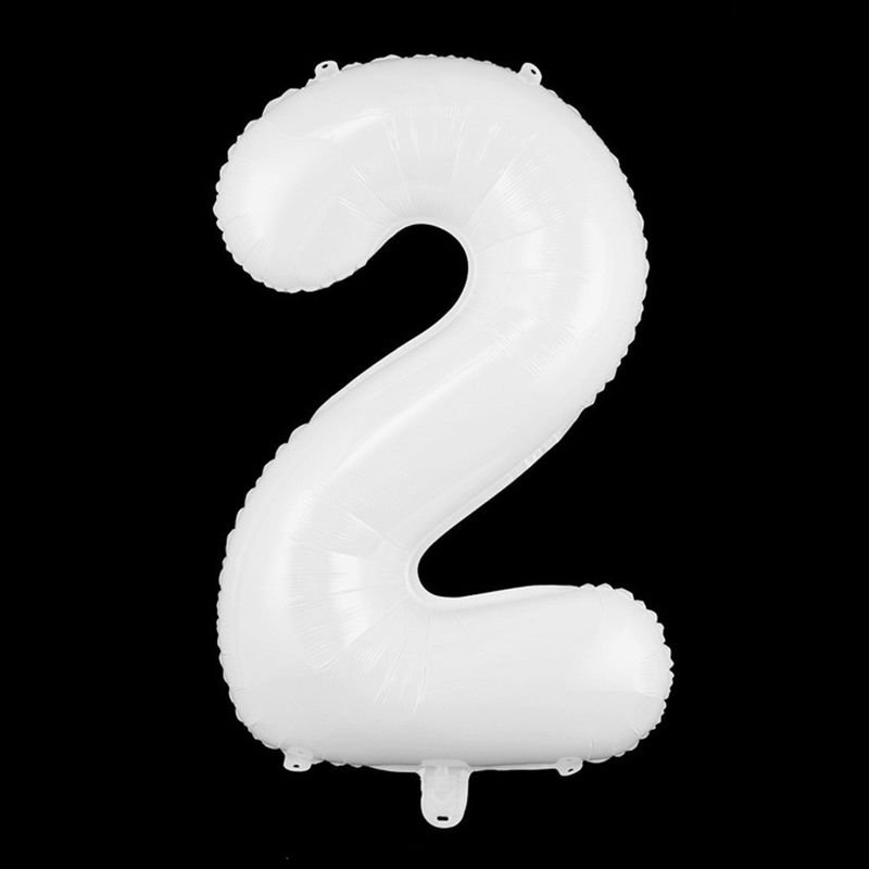 Simple Creative Birthday Party 32 Inch Aluminum Film White Digital Balloon Decoration