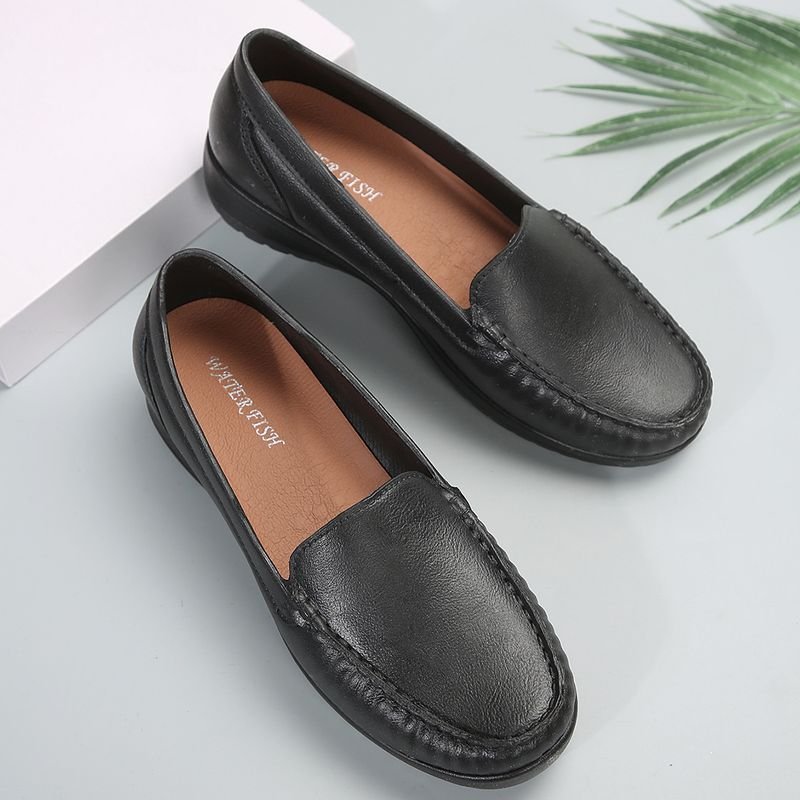 Simple Solid Color PU Loafers