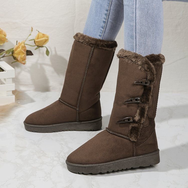 Autumn Winter Women Fashion Plus Size Warm Fleece-Lined Thick-Soled Snow Boots