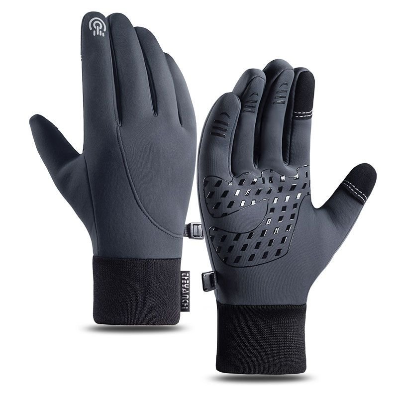 Winter Outdoor Sports Waterproof Touch Screen Warm Plus Fleece Thick Cycling Gloves