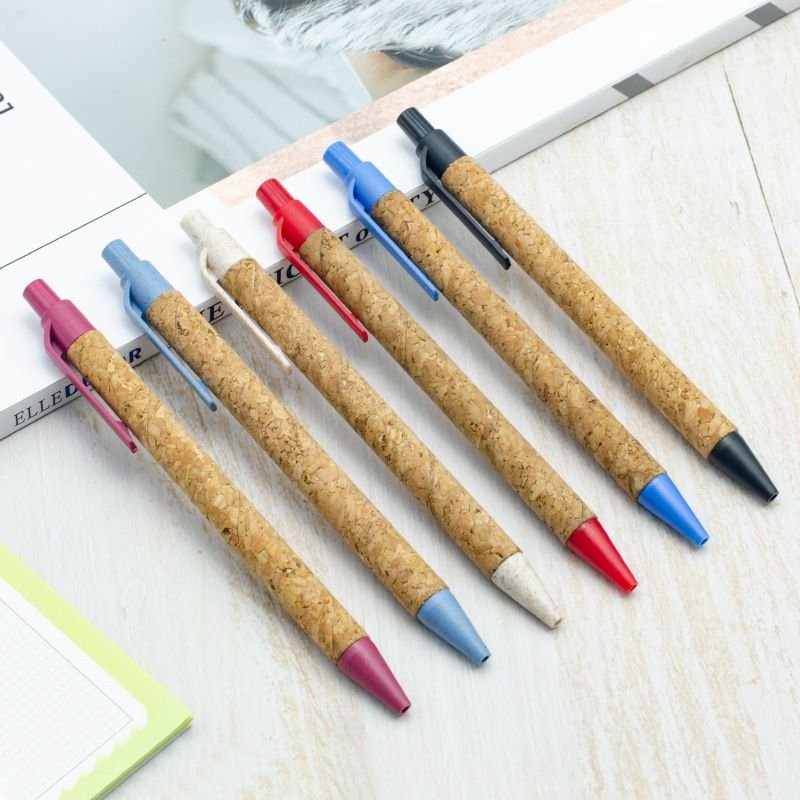 Simple Cork Environmental Protection Wheat Straw Material Ballpoint Pen