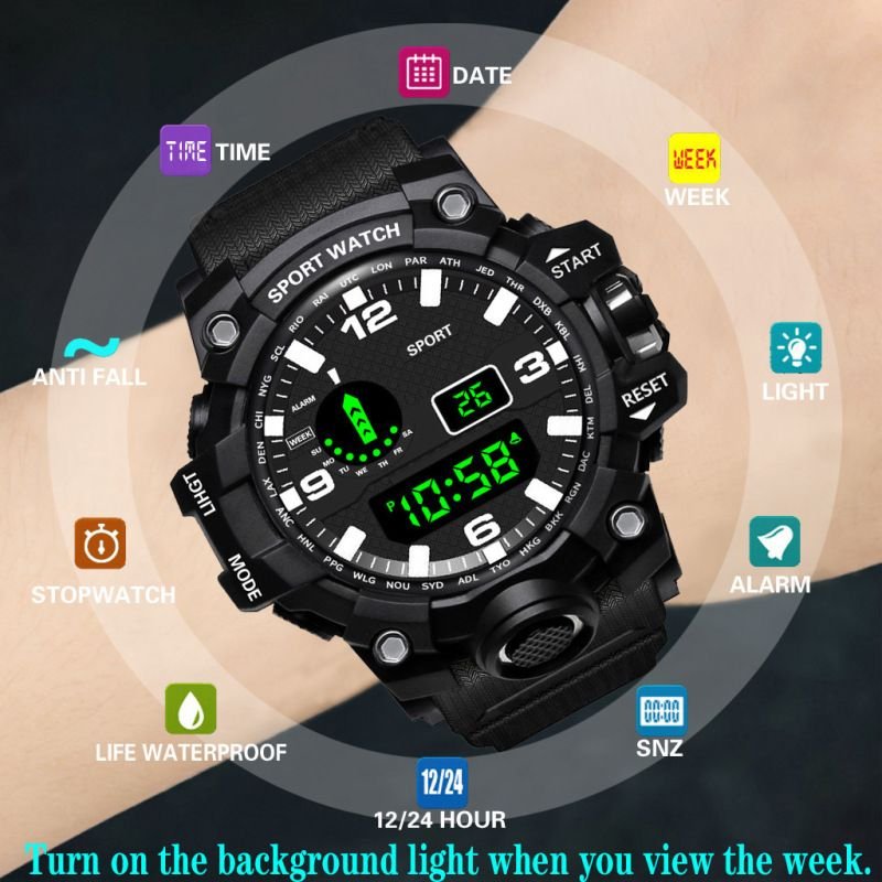 Men'S Fashion Multifunctional Outdoor Running Sports Watch