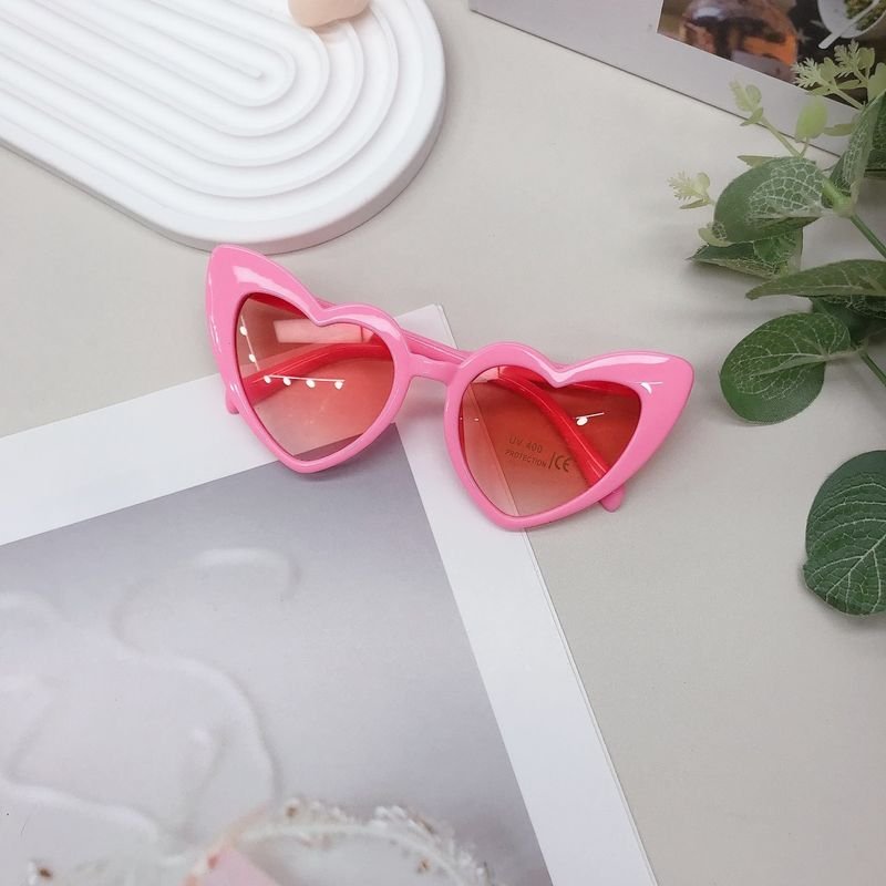 Kids Girls Fashion Casual Cute Heart Frame Solid Color Sunglasses