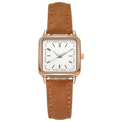 Fashion Women Fashion Luminous Girl'S Square Suede Leather Watch