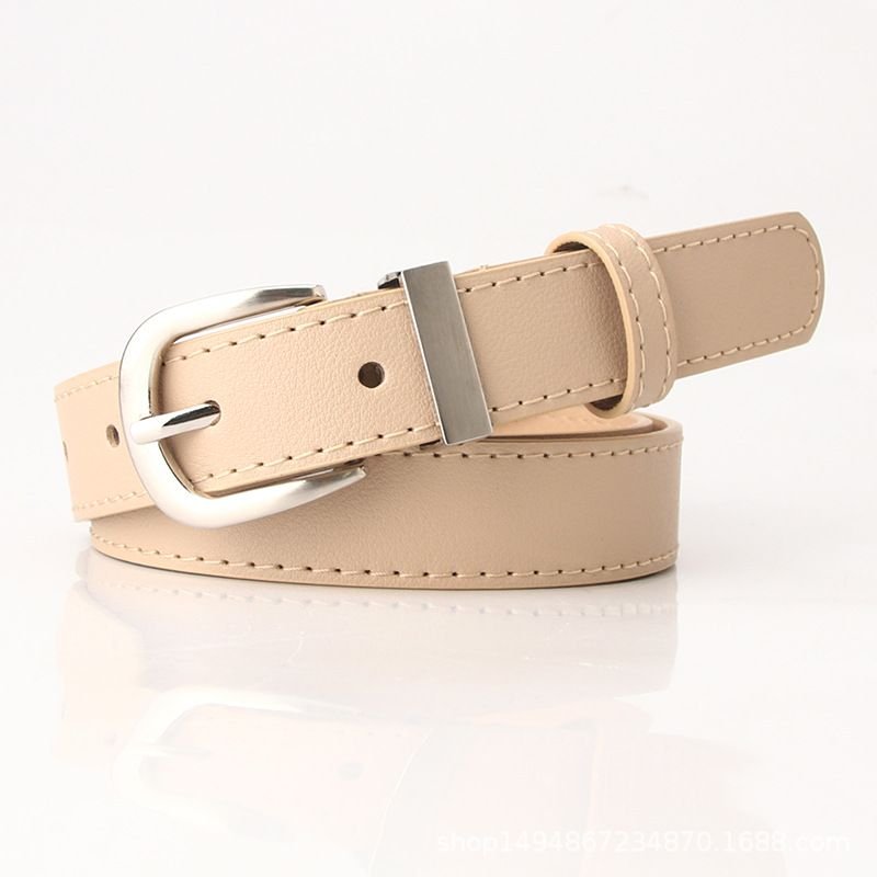 Women Fashion Simple Solid Color PU Belt